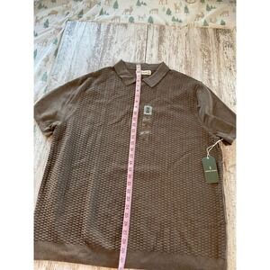 MUTUAL WEAVE Mens XXL Short Sleeve Brown Business Casual Preppy Top